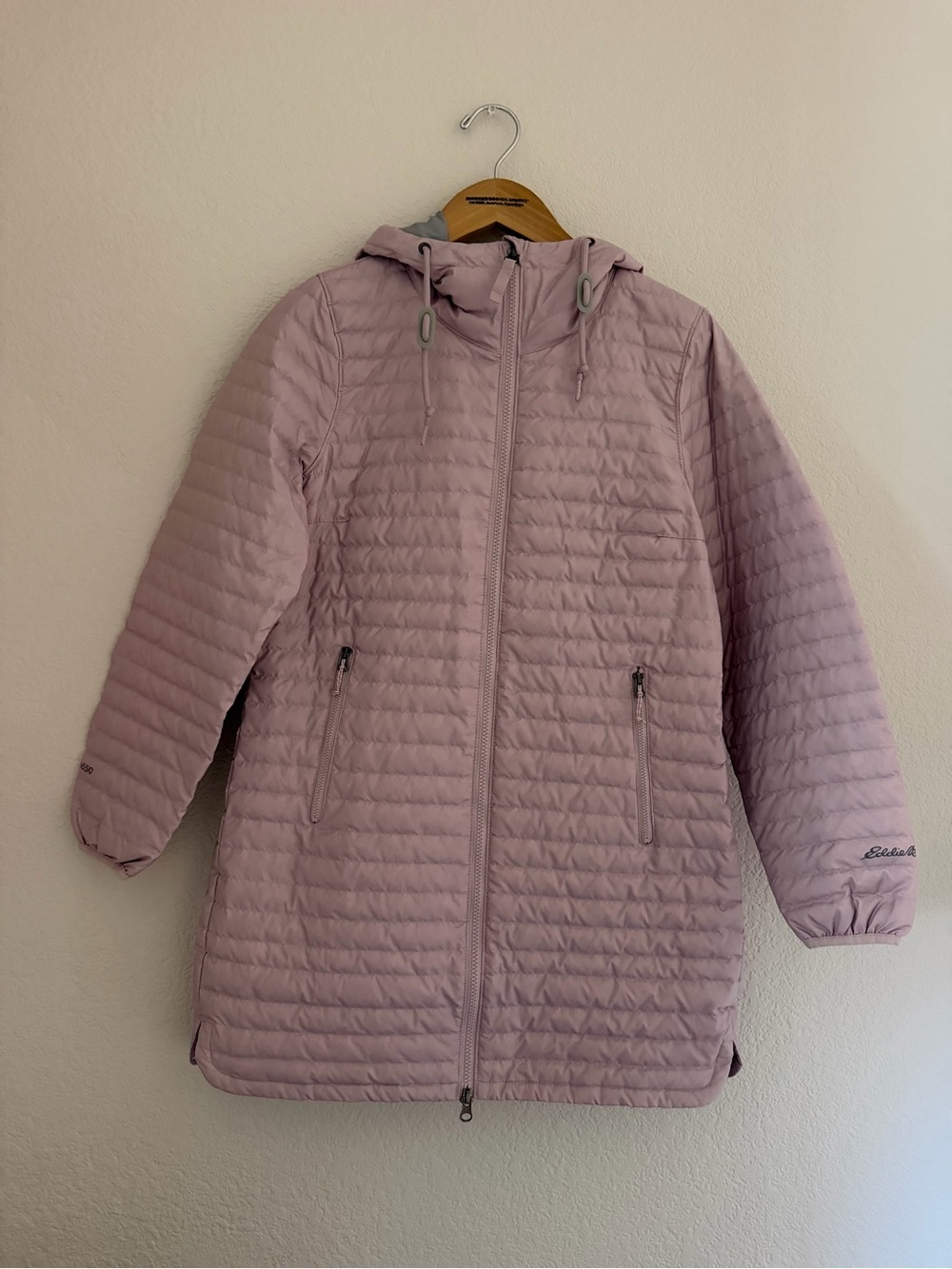 Eddie Bauer Quilted Hooded Packable Puffer Jacket - Light Dusty Pink